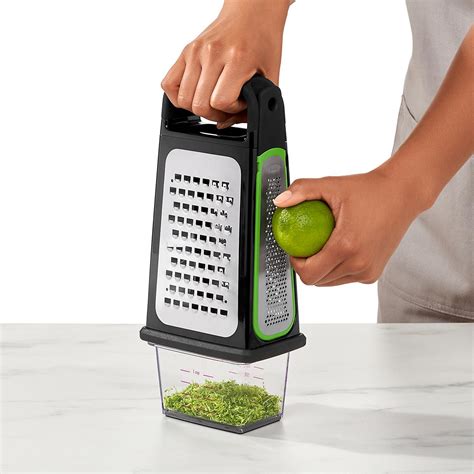 good grips stainless steel box grater with container|oxo good grips zester.